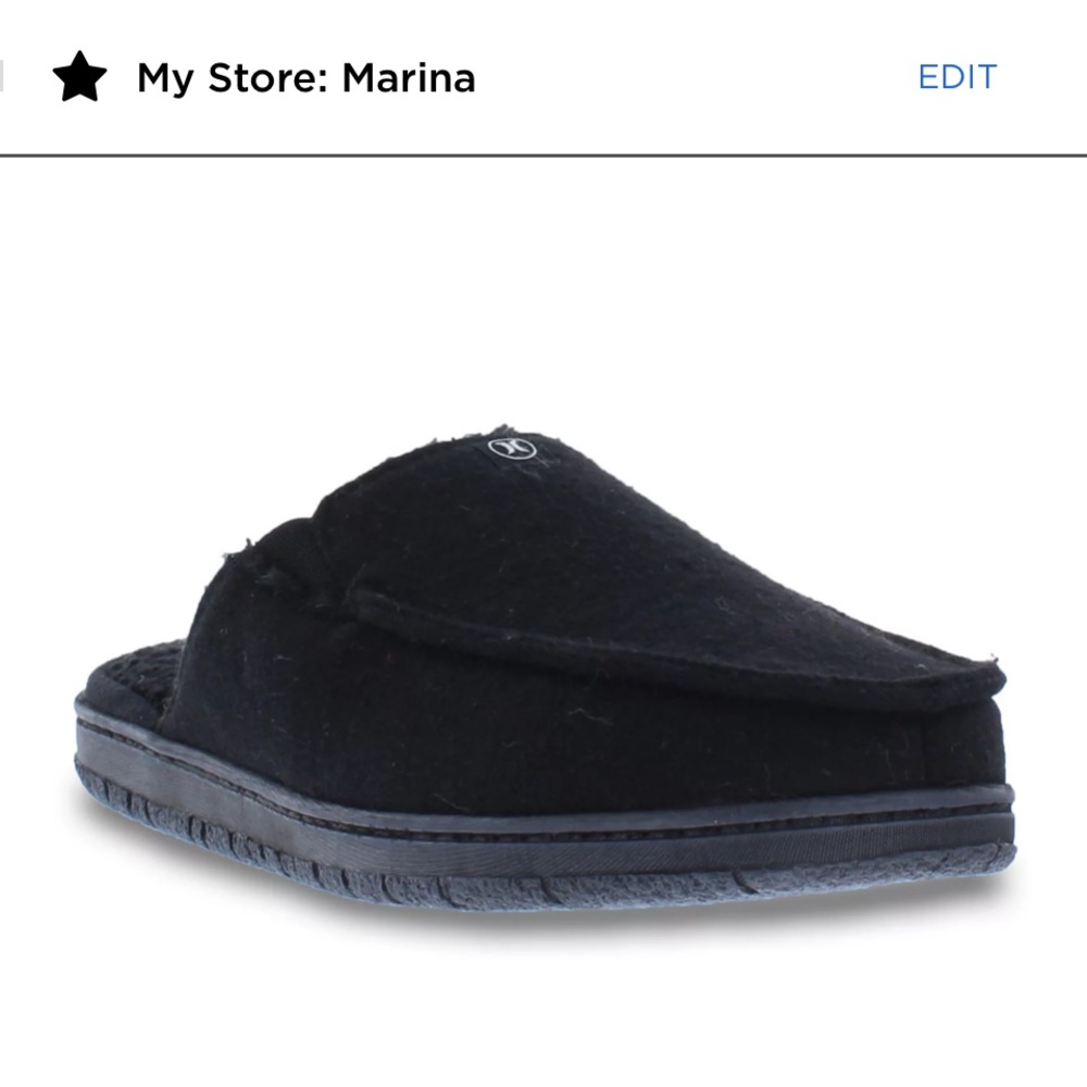 Hurley Relay3 Men's Slip-On Moccasin Black Slippers